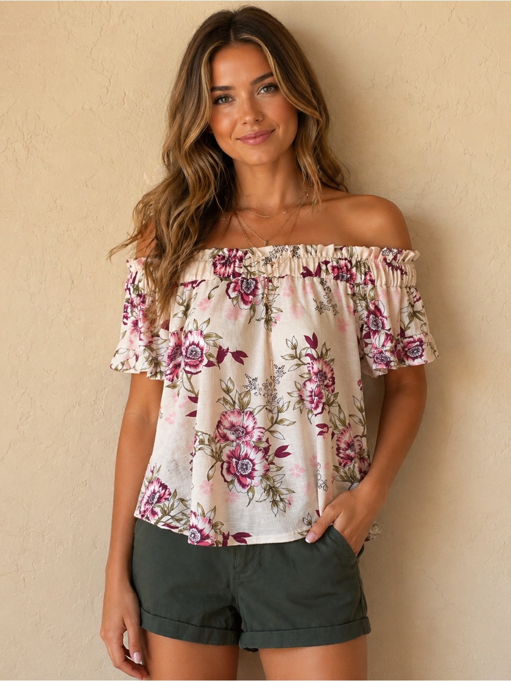 NWT Off Shoulder Floral Top